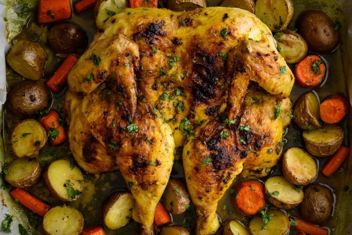 Oven Grill Split-Open Chicken